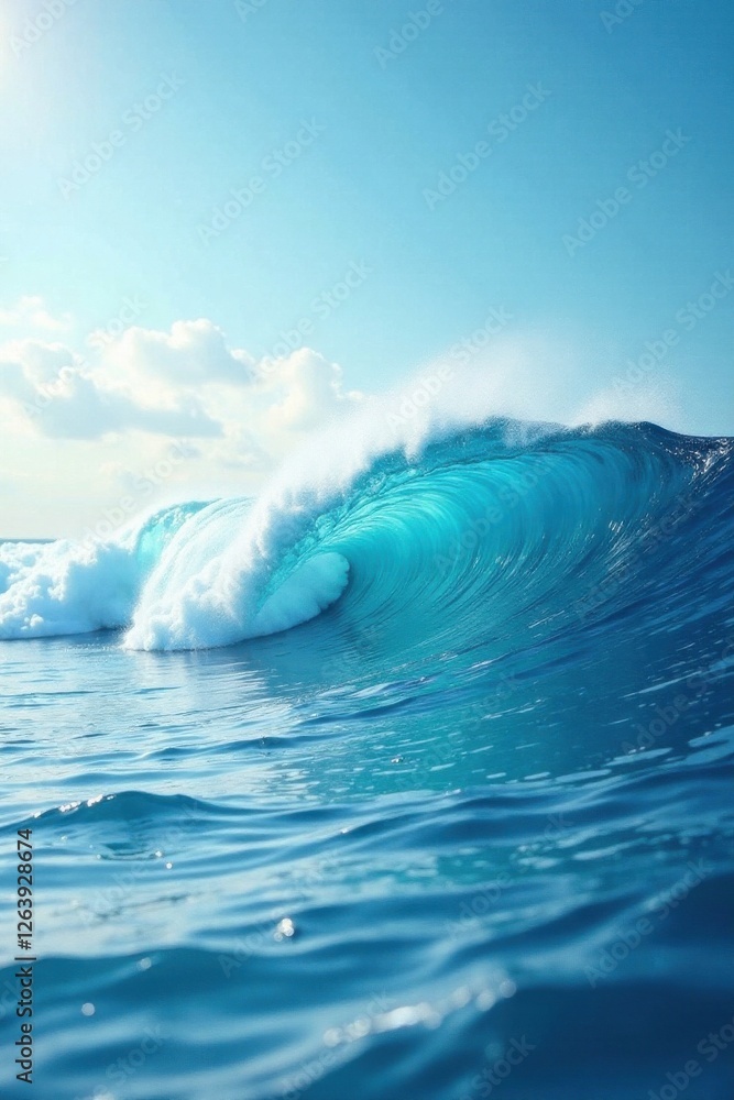 Soft watercolor waves on serene ocean background, flowing, soft Soft watercolor waves on serene ocean background, flowing, soft
