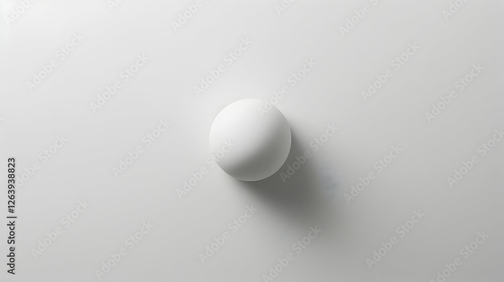 Minimalist composition featuring a white sphere casting a soft shadow on a smooth surface Minimalist composition featuring a white sphere casting a soft shadow on a smooth surface