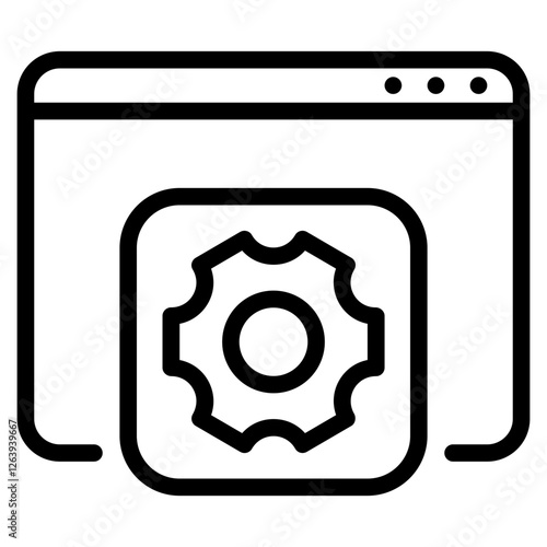 Icon of a Gear Inside a Browser Window