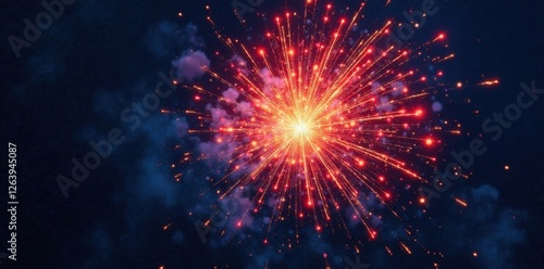 Wallpaper Mural Firework explosion on a dark canvas with vibrant colors and patterns, canvas, night sky Torontodigital.ca