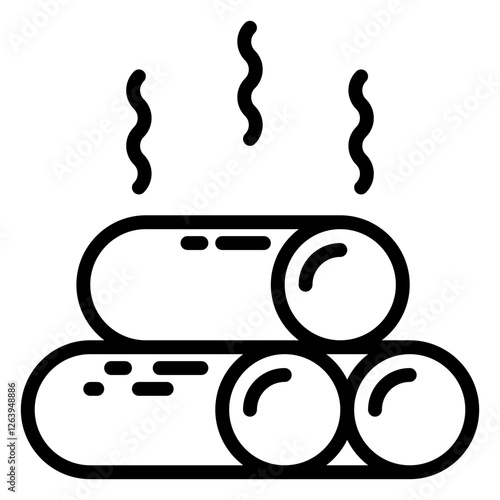 firewood icon, line icon style
