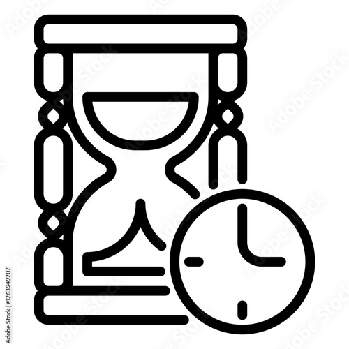 sand clock icon, line icon style