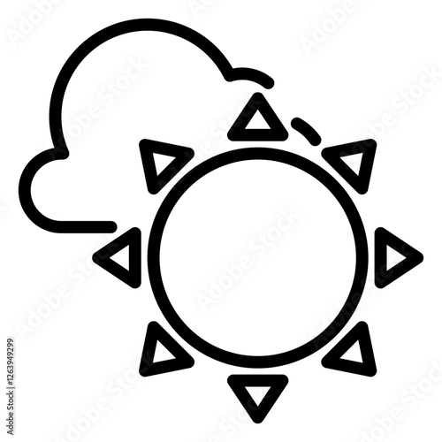 Sunny icon, line icon style