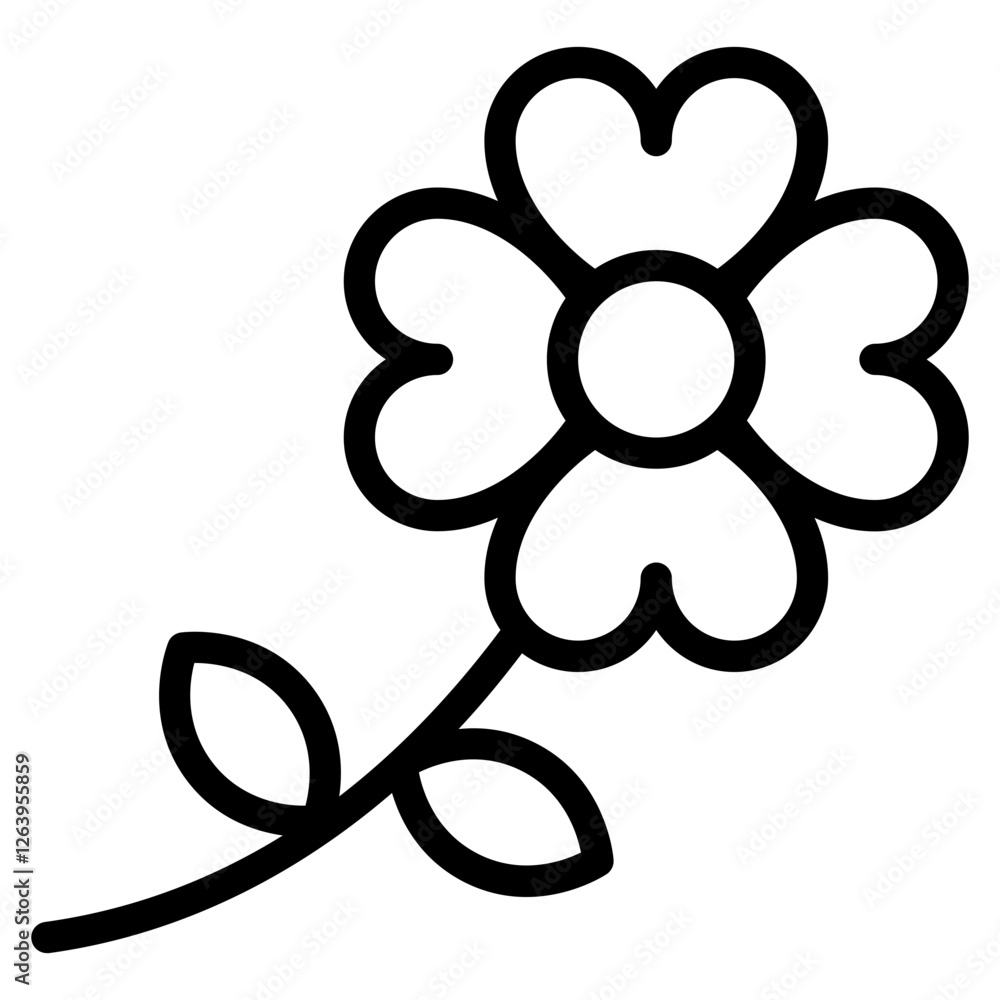 Stylish Simple Flower Icon for Design Projects Stylish Simple Flower Icon for Design Projects