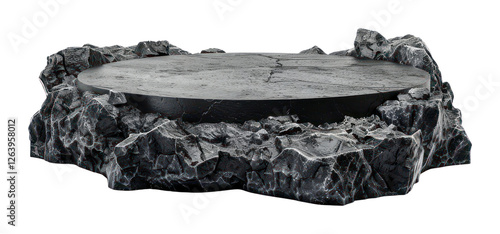 PNG Volcano stone circle podium rock geological platform.