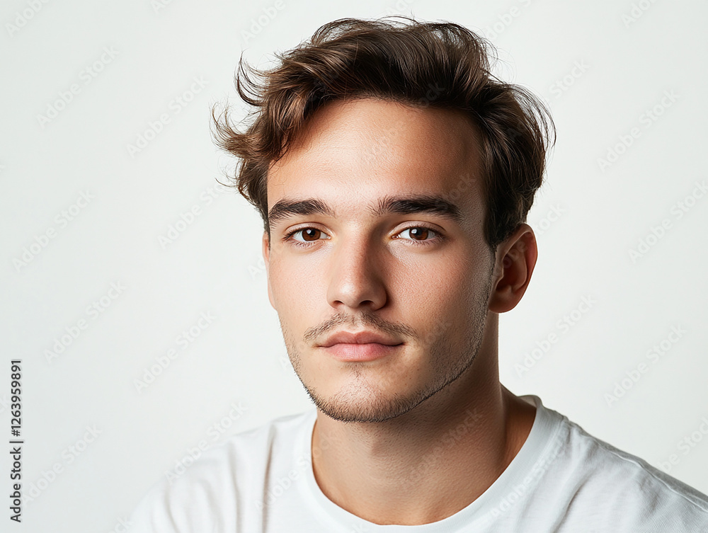 Obraz premium Man portrait on white background 