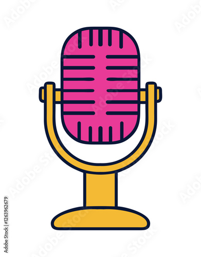 Retro object microphone icon