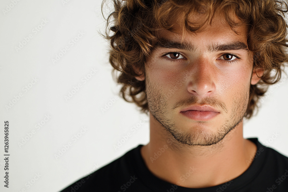 Fototapeta premium Man portrait on white background 