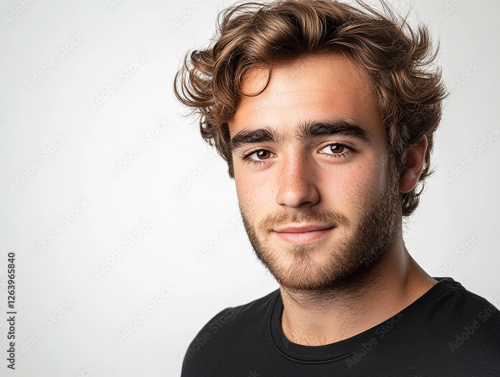 Fototapeta premium Man portrait on white background 