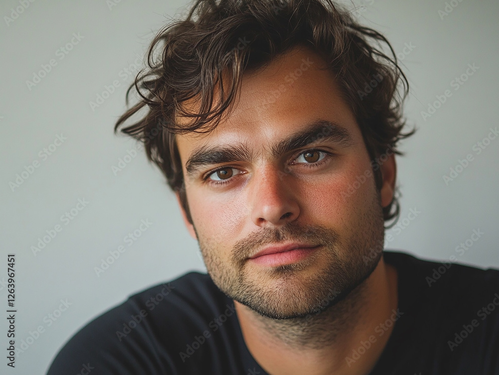 Obraz premium Man portrait on white background 