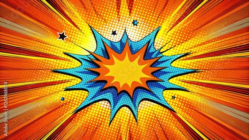 Halftone Comic Book Explosion Bubble - Vibrant Pop Art Background Image