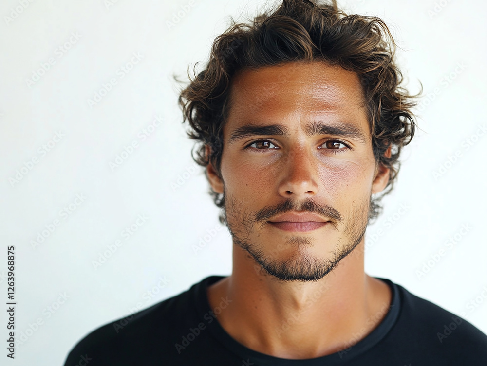 Fototapeta premium Man portrait on white background 