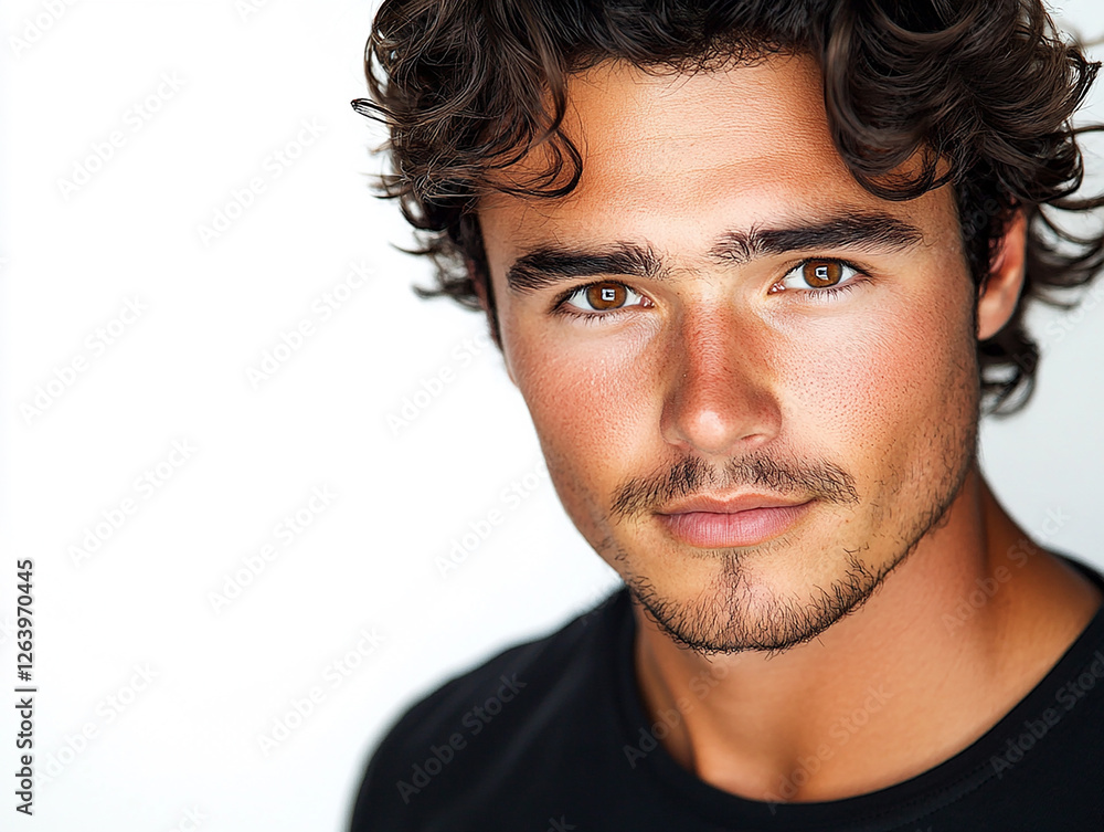 Naklejka premium Man portrait on white background 