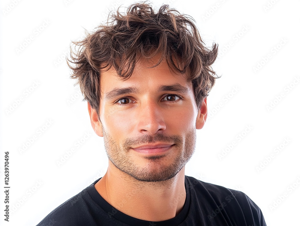 Fototapeta premium Man portrait on white background 