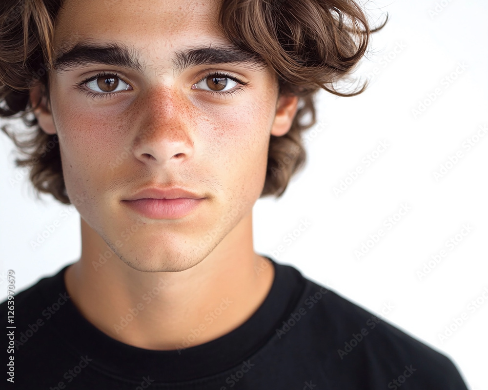 Man portrait on white background
Man portrait on white background
