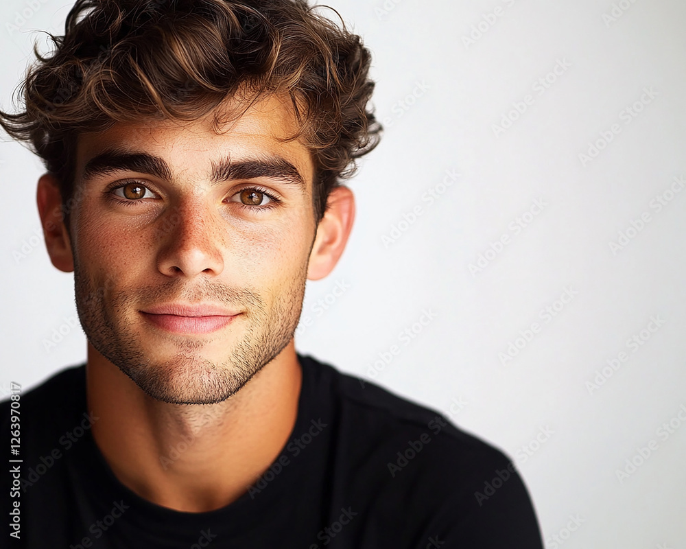 Obraz premium Man portrait on white background 