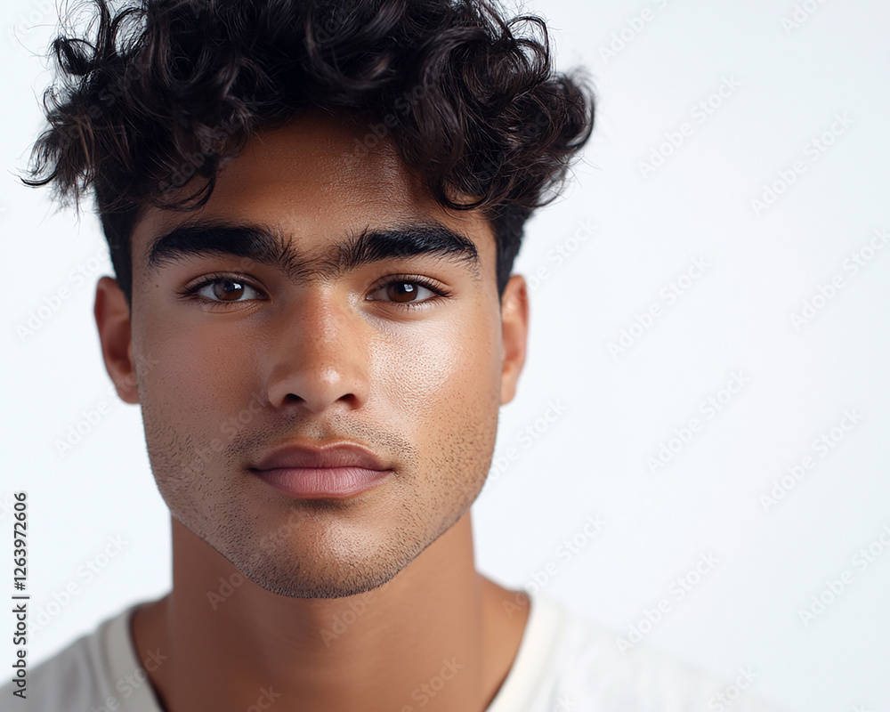 Obraz premium Man portrait on white background 