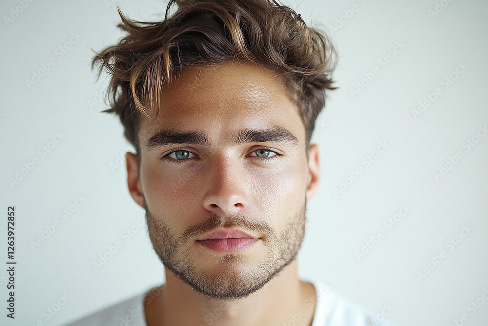 Fototapeta premium Man portrait on white background 