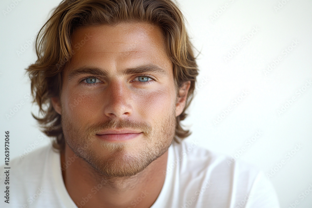 Obraz premium Man portrait on white background 