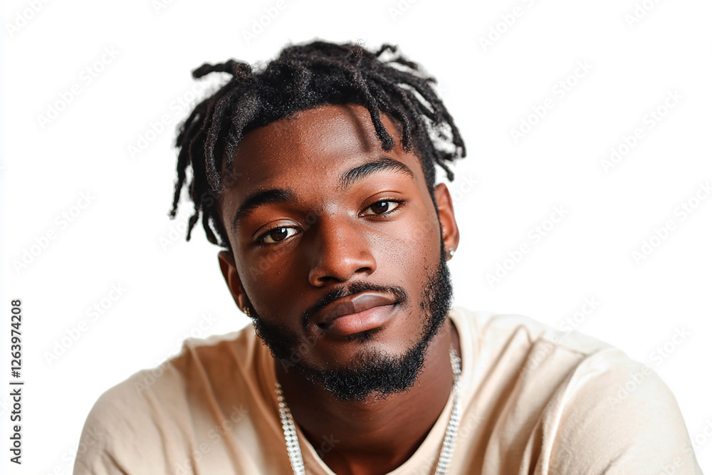 Fototapeta premium Man portrait on white background 