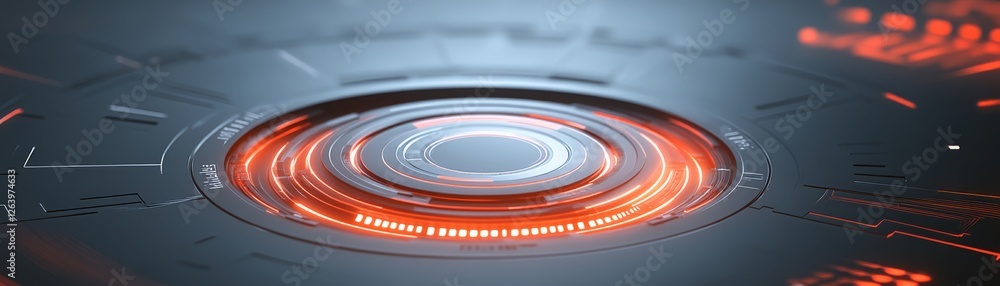 Dramatic illumination, a circular light fixture accentuating round object