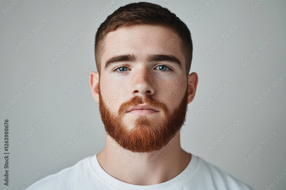 Obraz premium Man portrait on white background