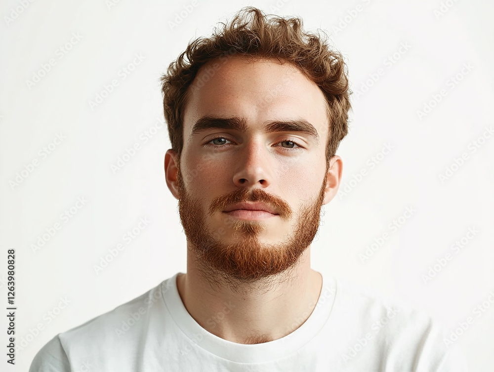 Fototapeta premium Man portrait on white background 