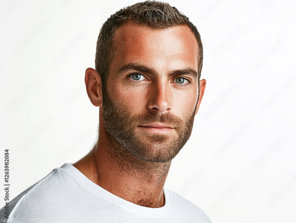 Obraz premium Man portrait on white background 