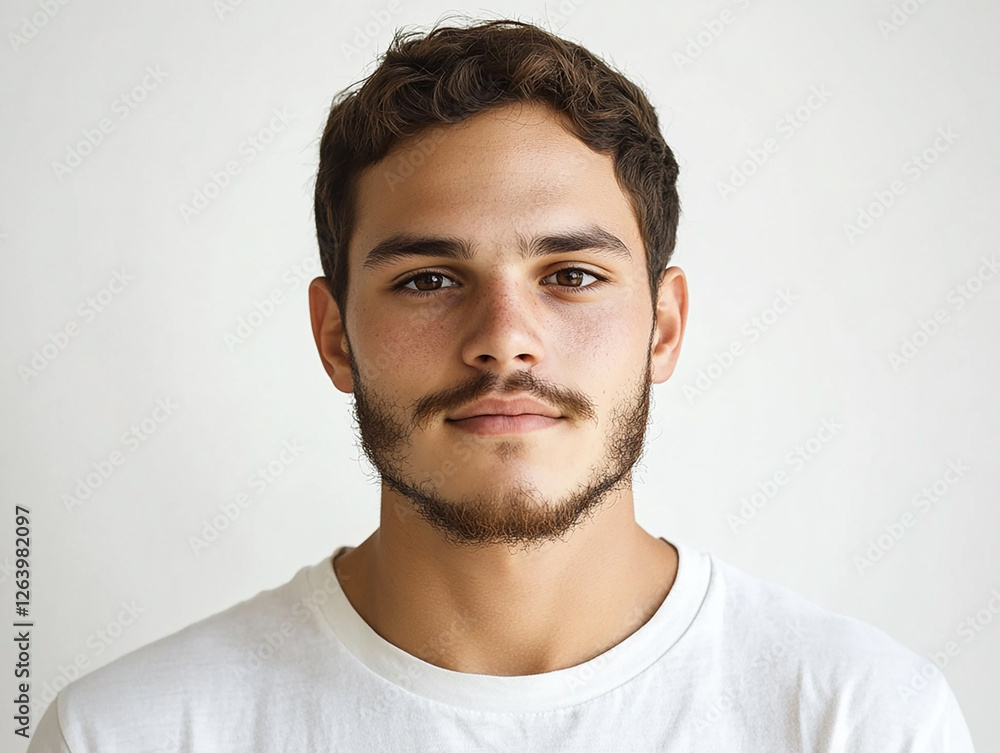 Fototapeta premium Man portrait on white background 