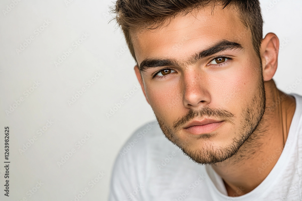 Obraz premium Man portrait on white background 
