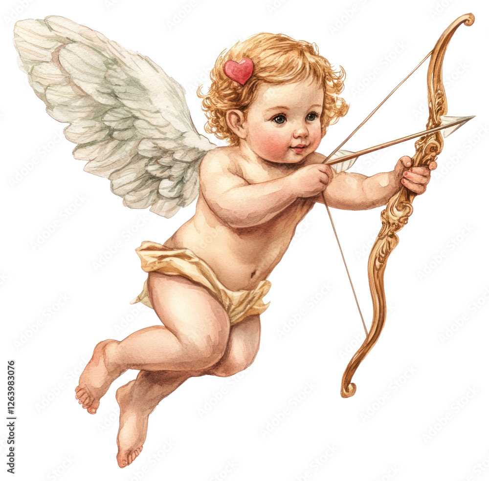 Fototapeta premium PNG Cupid bow illustration vintage.