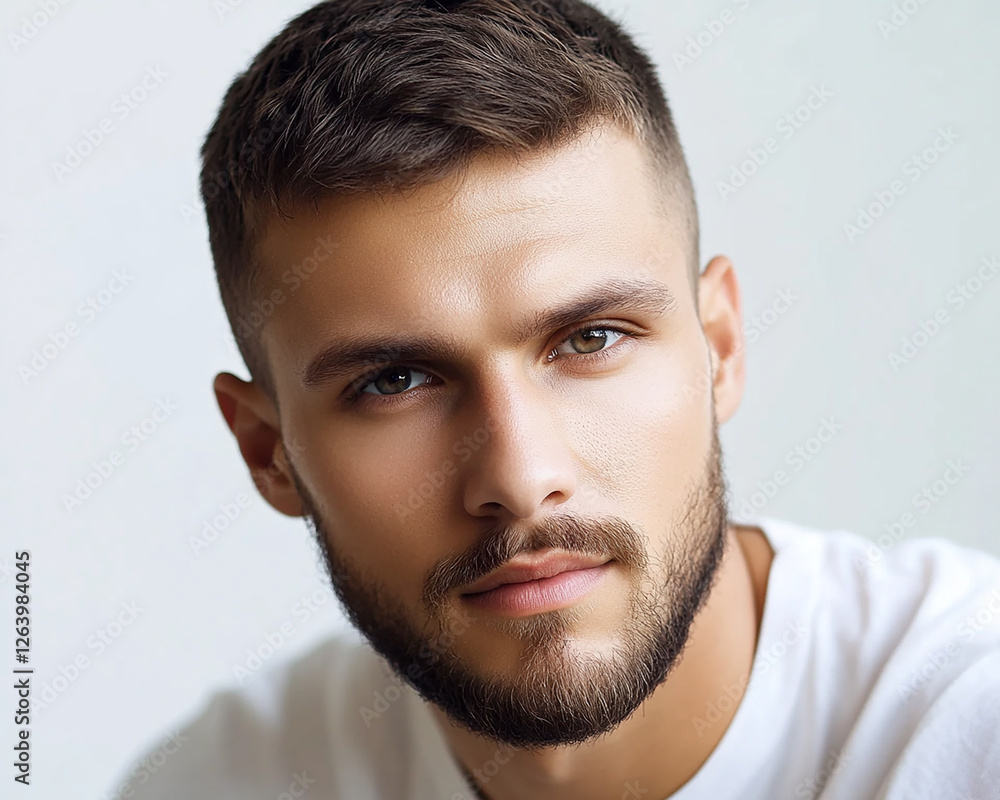 Fototapeta premium Man portrait on white background 