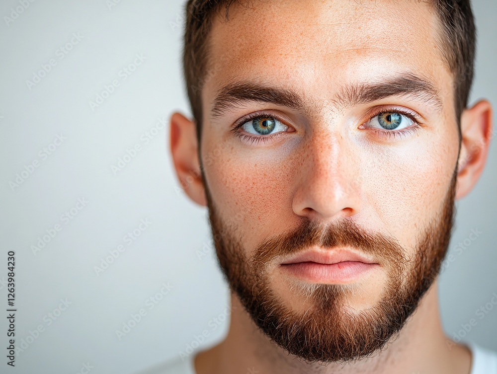 Fototapeta premium Man portrait on white background 