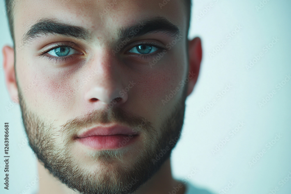 Fototapeta premium Man portrait on white background