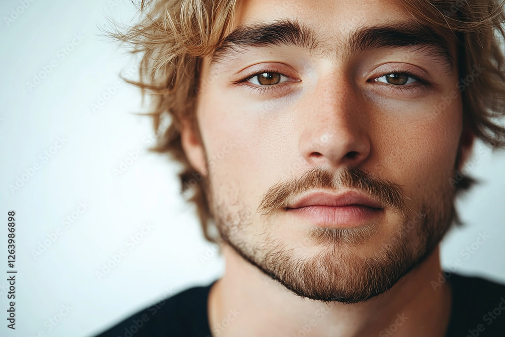 Fototapeta premium Man portrait on white background