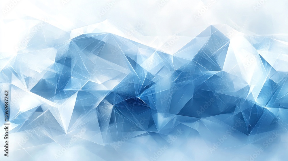 Naklejka premium Abstract Blue Crystal Geometric Pattern Design