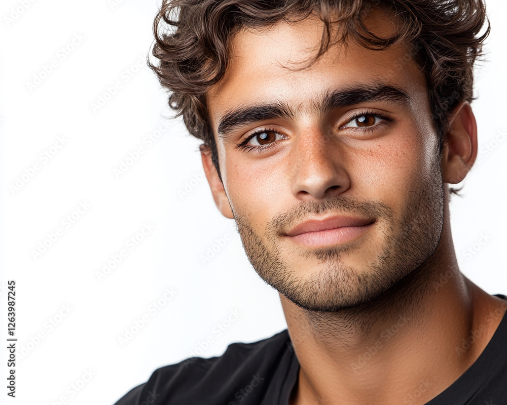 Fototapeta premium Man portrait on white background