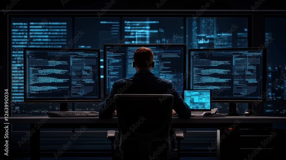 Futuristic cloud security control center where engineers monitor and analyze digital data network systems and cybersecurity using advanced technology software and intelligence Futuristic cloud security control center where engineers monitor and analyze digital data network systems and cybersecurity using advanced technology software and intelligence