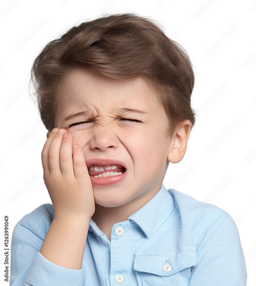 PNG Child with toothache pain expression PNG Child with toothache pain expression