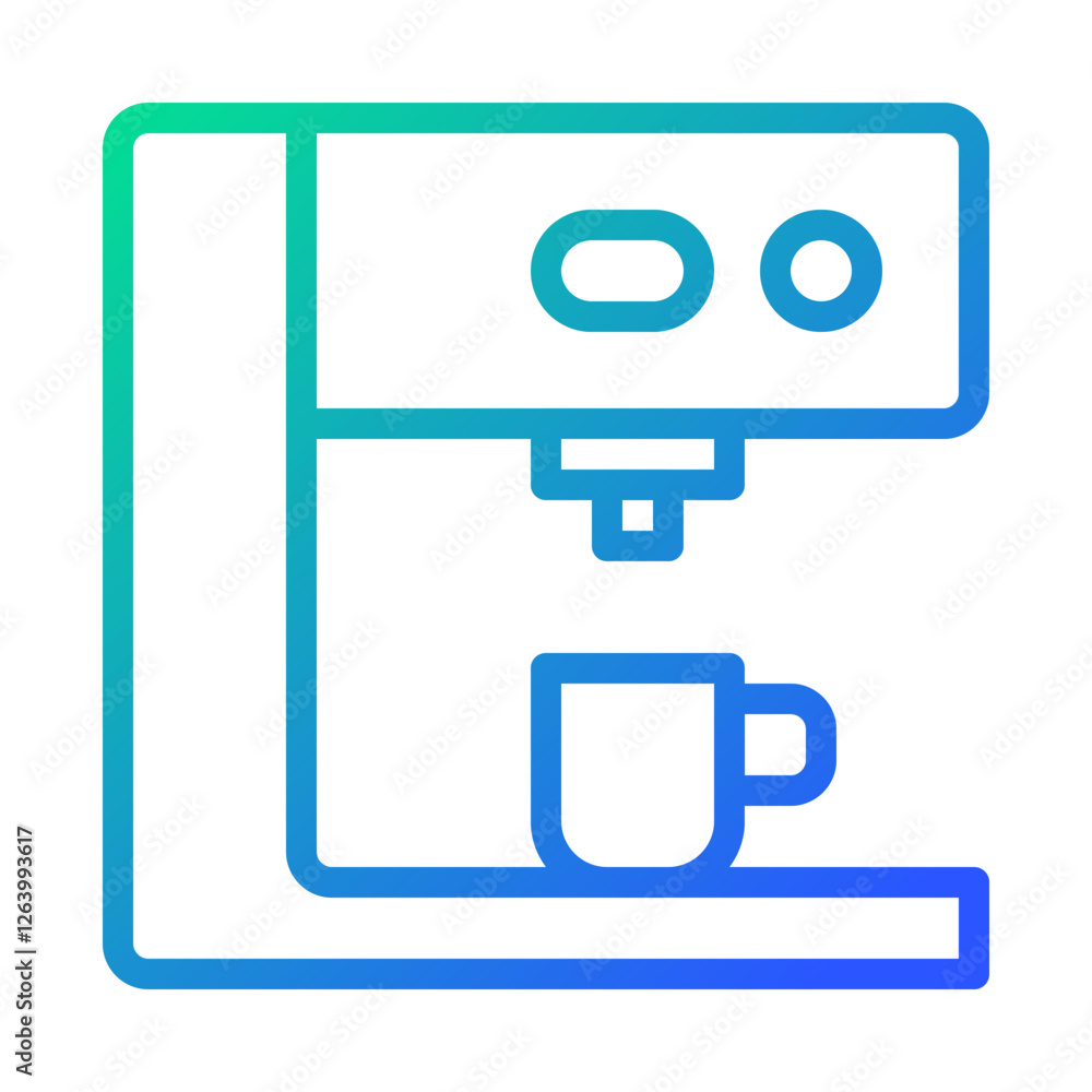 Gradient Style Coffee Maker Illustration Icon Gradient Style Coffee Maker Illustration Icon