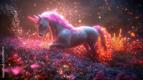 Beautiful unicorn character in Spring