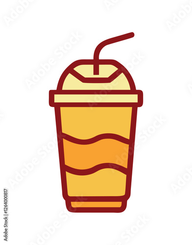 Sweet fast food milkshake with straw