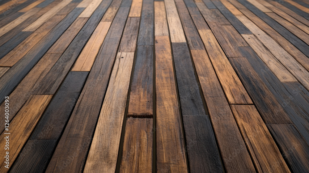 Wooden planks create warm, inviting texture in this low poly design, showcasing rich tones and natural patterns. Perfect for backgrounds or interior design projects