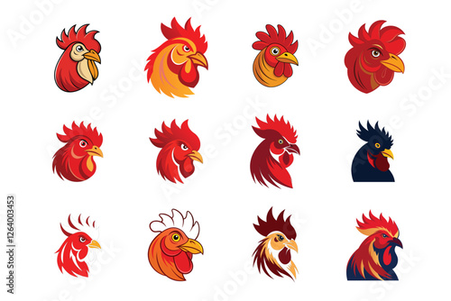 Hen head logo vector illustration.