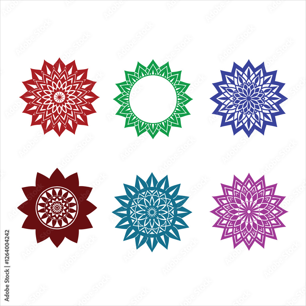 Fototapeta premium Mandala vector illustration set 3.