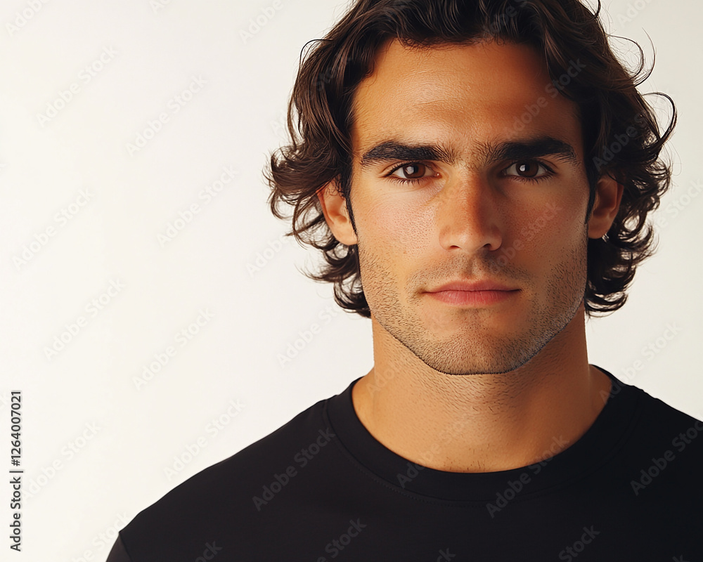 Fototapeta premium Man portrait on white background