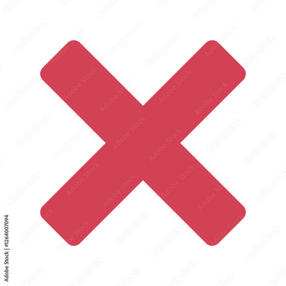 Stylish Red Cross Icon for User Interfaces Stylish Red Cross Icon for User Interfaces