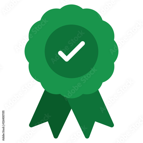 Green Award Badge with Check Mark