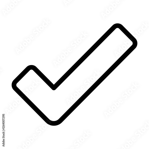 Simple Outline Check Mark Icon for Designs
