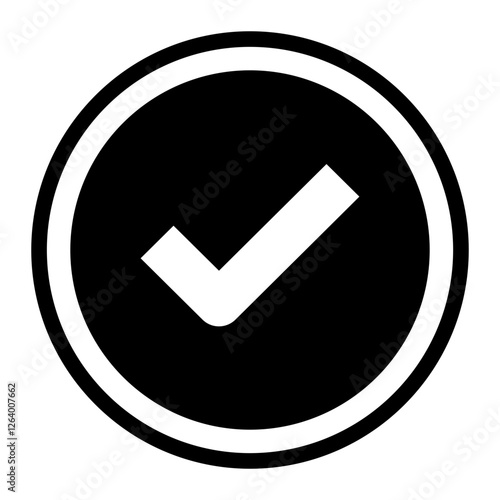 Simple Black Checkmark Icon for Validation